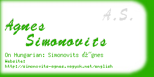 agnes simonovits business card